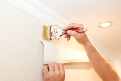 Pose de papier peint à la Celle-sous-Chantemerle — revêtements muraux et toiles de verre